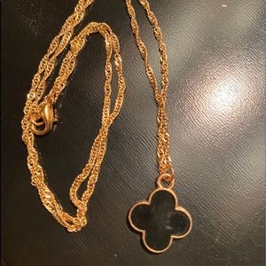 Black clover necklace